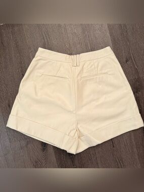 The Bright Side High-Waist Cream Pleated Shorts Small